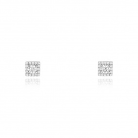 White Gold Diamond Cluster Earrings 1.24ct TDW